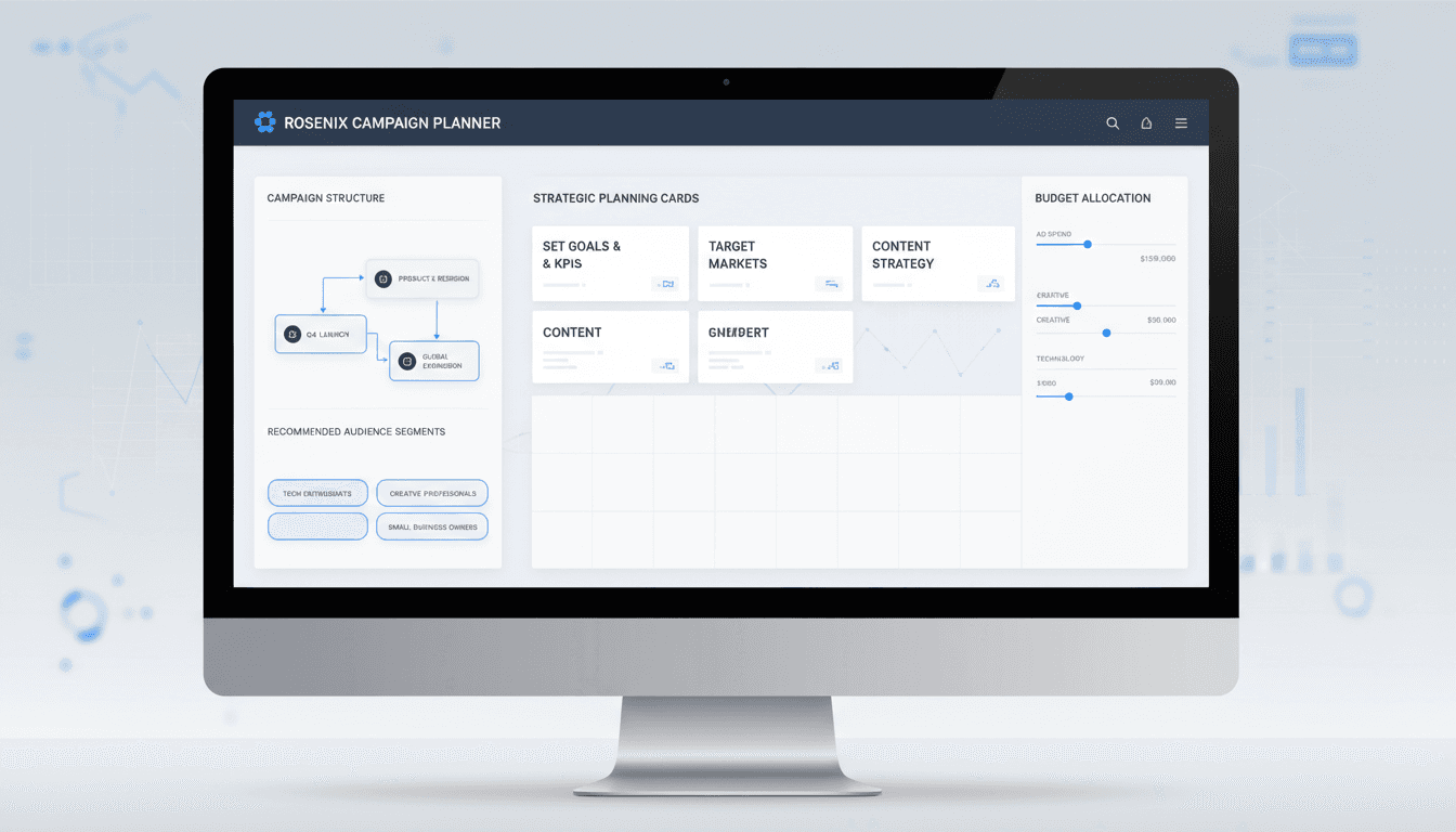 Campaign planning assistant with AI-guided structure and budget recommendations