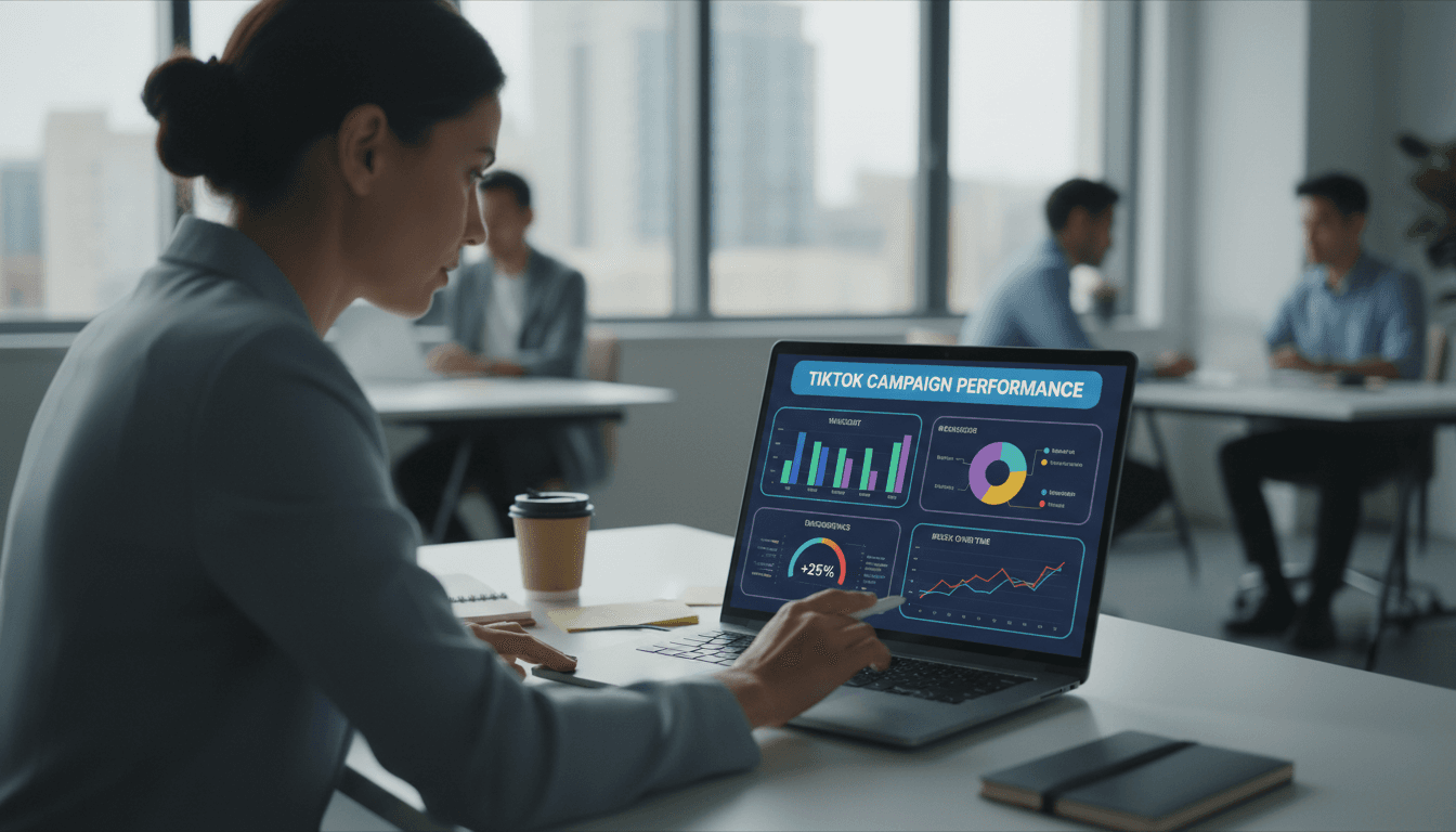 TikTok campaign performance dashboard with analytics