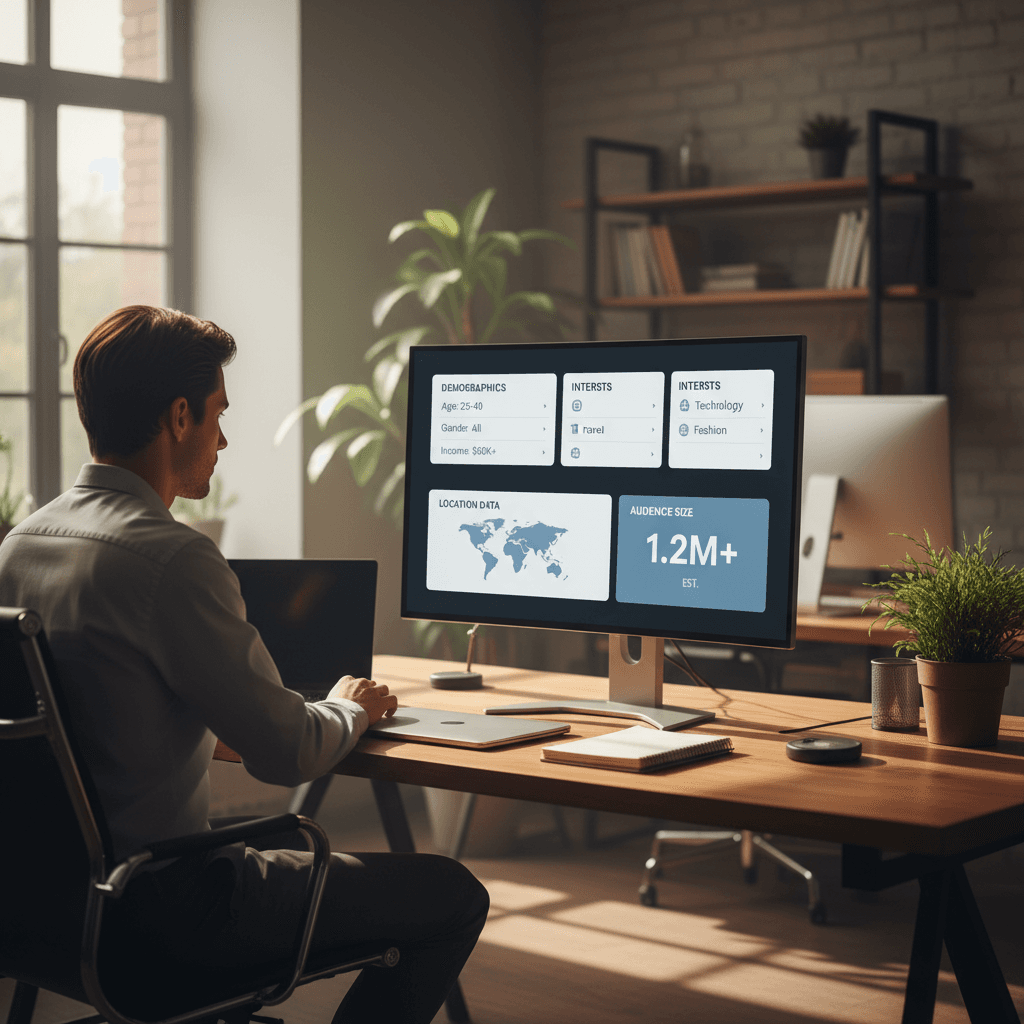 Audience targeting and demographic planning on monitor